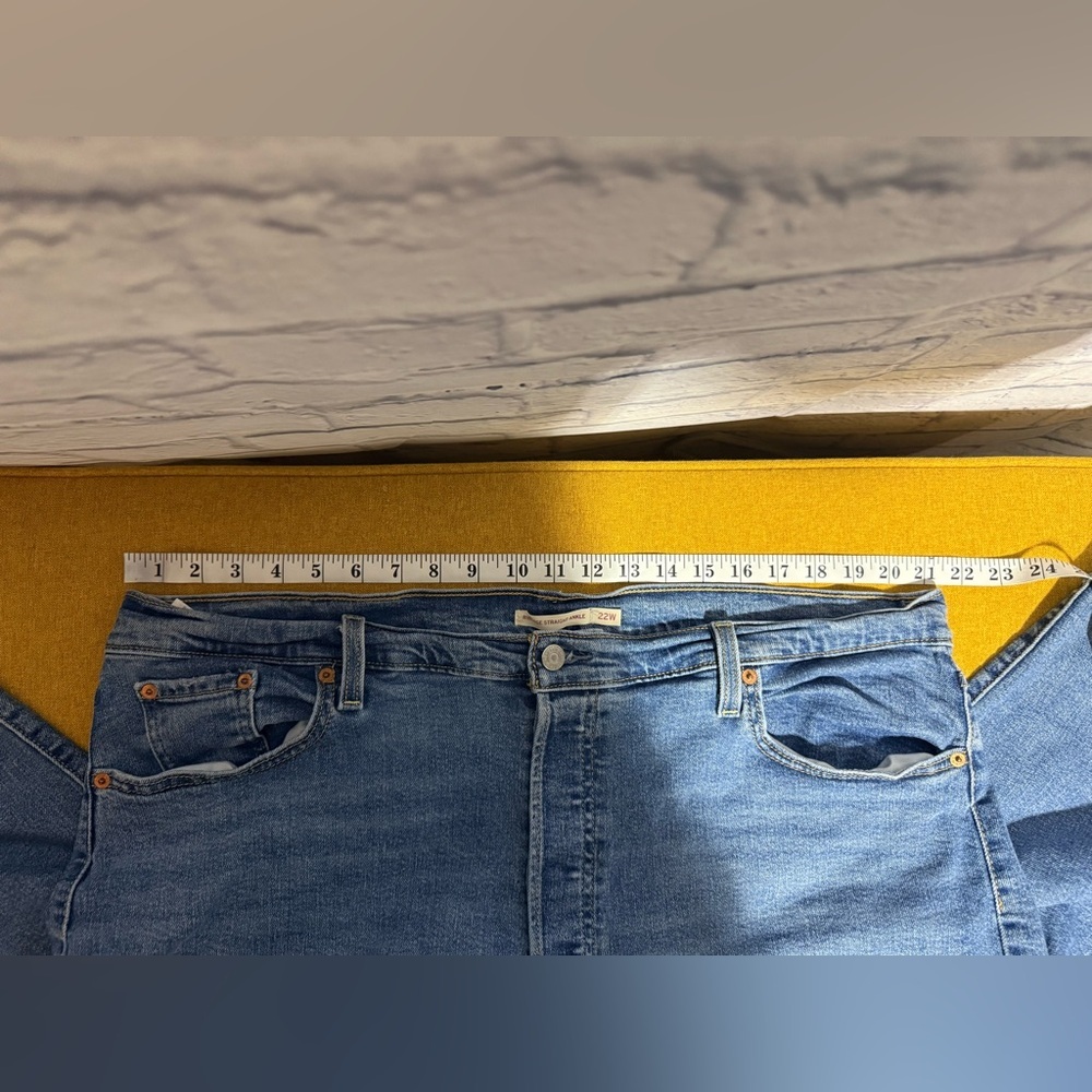 Women’s Levi’s Ribcage Straight Ankle Blue Jeans, Size 22W - Picture 7 of 7